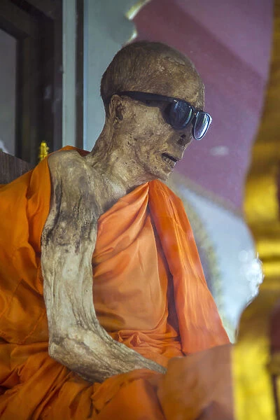 Mummified monk at Wat Khunaram, Koh Samui, Thailand