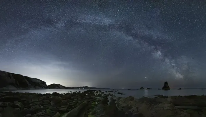 Framed Print : Mupe Bay at night with Milky Way, Isle of Purbeck, Jurassic Coast World Heritage Site Framed Print : Mupe Bay at night with Milky Way, Isle of Purbeck, Jurassic Coast World Heritage Site