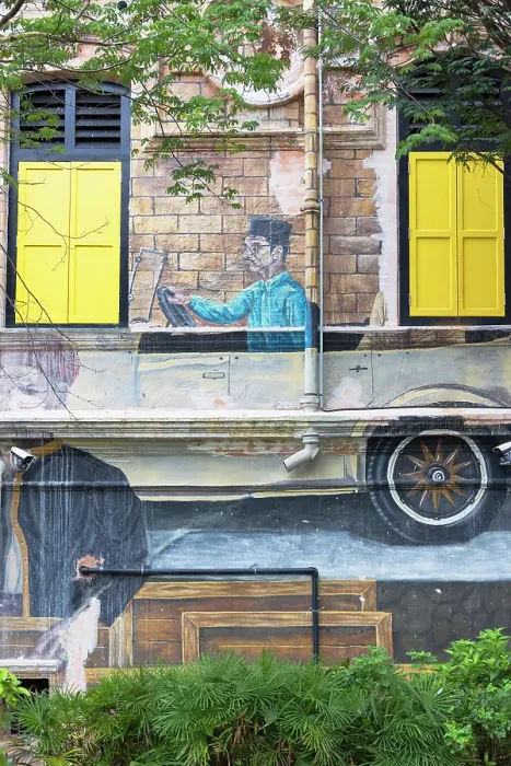 Framed Print : Mural on building along River of Life, Kuala Lumpur, Selangor, Malaysia Framed Print : Mural on building along River of Life, Kuala Lumpur, Selangor, Malaysia