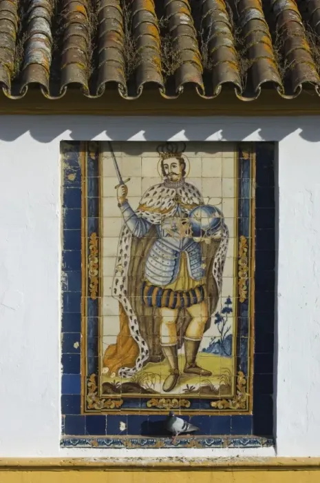 Framed Print : Mural of one of the historic Spanish kings made from Framed Print : Mural of one of the historic Spanish kings made from