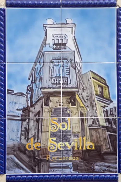 Framed Print : Detail of a mural made of painted ceramic tiles on Framed Print : Detail of a mural made of painted ceramic tiles on