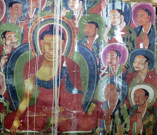 Mural painting (11th century), Dratang Monastery, Lhoka (Shannan) Prefecture, Tibet