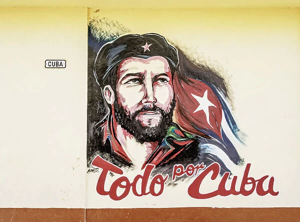 Mural painting with Che Guevara, Santiago de Cuba, Santiago de Cuba Province, Cuba