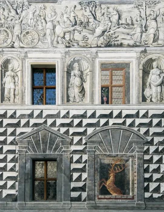 Framed Print : Detail of the mural paintings adorning the Ambras Castle or Schloss Ambras, Innsbruck Framed Print : Detail of the mural paintings adorning the Ambras Castle or Schloss Ambras, Innsbruck