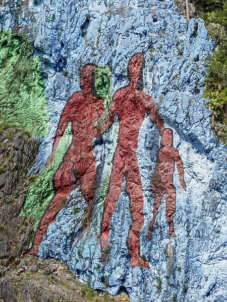 Mural of Prehistory, detailed view, Vinales Valley, UNESCO World Heritage Site