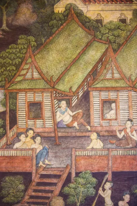 Framed Print : Mural in Wat Pho (Temple of the Reclining Buddha), Bangkok, Thailand Framed Print : Mural in Wat Pho (Temple of the Reclining Buddha), Bangkok, Thailand