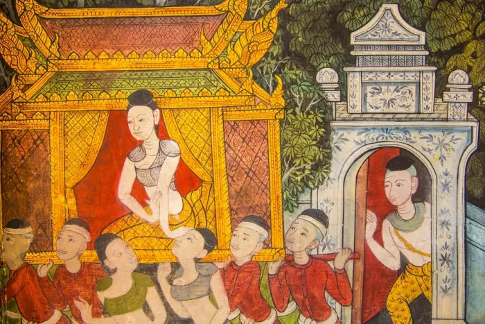 Framed Print : Mural in Wat Pho (Temple of the Reclining Buddha), Bangkok, Thailand Framed Print : Mural in Wat Pho (Temple of the Reclining Buddha), Bangkok, Thailand