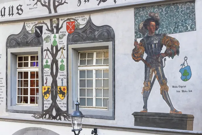 Framed Print : Mural on Zunfthaus Restaurant Pfistern, Lucerne, Switzerland Framed Print : Mural on Zunfthaus Restaurant Pfistern, Lucerne, Switzerland