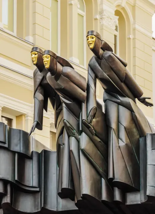 Framed Print : Three Muses, National Drama Theater, Vilnius, Lithuania Framed Print : Three Muses, National Drama Theater, Vilnius, Lithuania