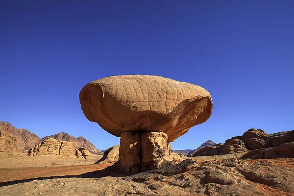 Mushroom Shaped Rock, Wadi Rum, Jordan, Middle East