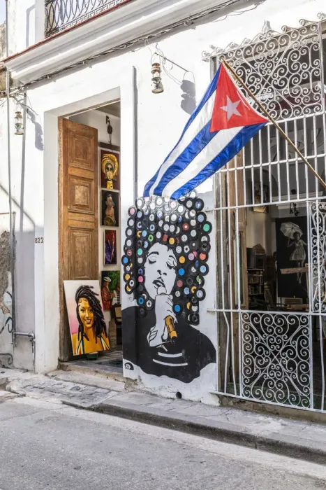 Framed Print : A music store in La Habana Vieja (Old Town), Havana, Cuba