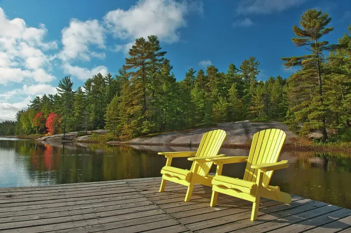 Framed Print : Muskoka (Adirondack) chairs and Red maple tree (Acer rubrum) at Grundy Lake Grundy Lake Provincial Park, Ontario, Canada Framed Print : Muskoka (Adirondack) chairs and Red maple tree (Acer rubrum) at Grundy Lake Grundy Lake Provincial Park, Ontario, Canada
