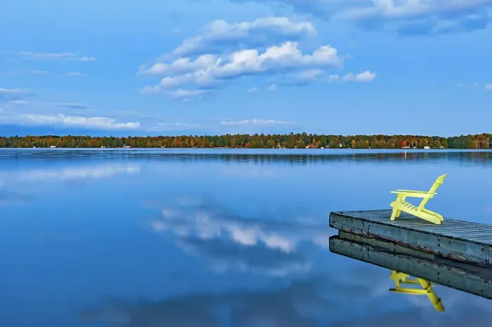 Framed Print : Muskoka chair on dock of Silent Lake at dusk Silent Lake Provincial Park, Ontario, Canada Framed Print : Muskoka chair on dock of Silent Lake at dusk Silent Lake Provincial Park, Ontario, Canada