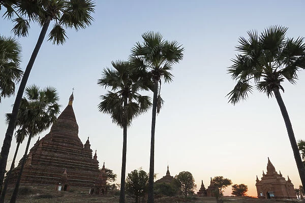 Myanmar (Burma), Bagan, Ancient Ruins at Sunset