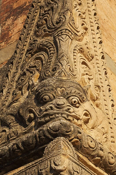 Myanmar (Burma), Bagan, Sulamani Temple, Carving Detail