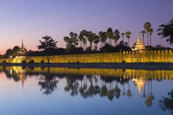 Framed Print : Myanmar (Burma), Mandalay, Moat and city fortress walls Framed Print : Myanmar (Burma), Mandalay, Moat and city fortress walls
