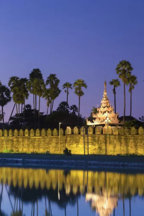 Framed Print : Myanmar (Burma), Mandalay, Moat and city fortress walls Framed Print : Myanmar (Burma), Mandalay, Moat and city fortress walls