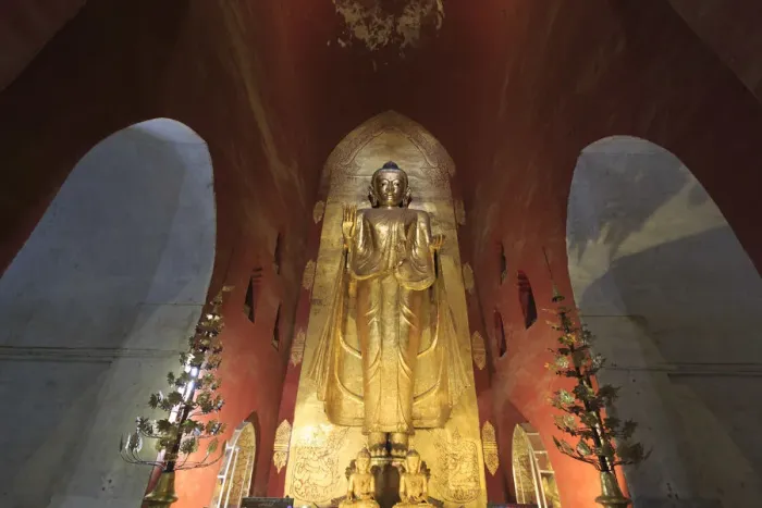 Framed Print : Myanmar (Burma), Temples of Bagan (Unesco world Heritage Site), Standing Buddha inside Framed Print : Myanmar (Burma), Temples of Bagan (Unesco world Heritage Site), Standing Buddha inside