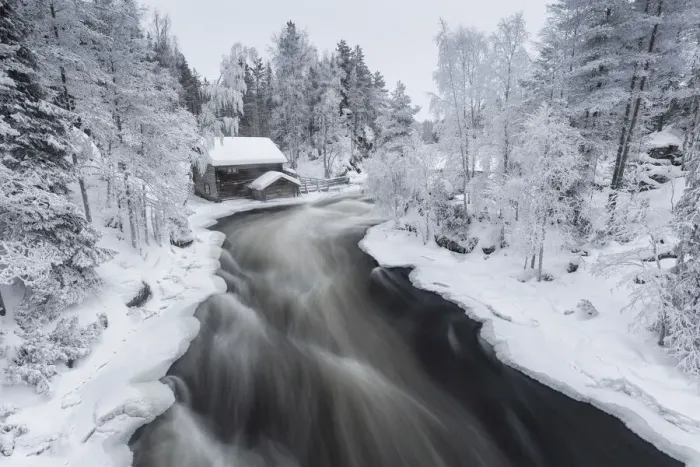 Framed Print : Myllykoski in winter, Kitka River, Kuusamo, Finland Framed Print : Myllykoski in winter, Kitka River, Kuusamo, Finland