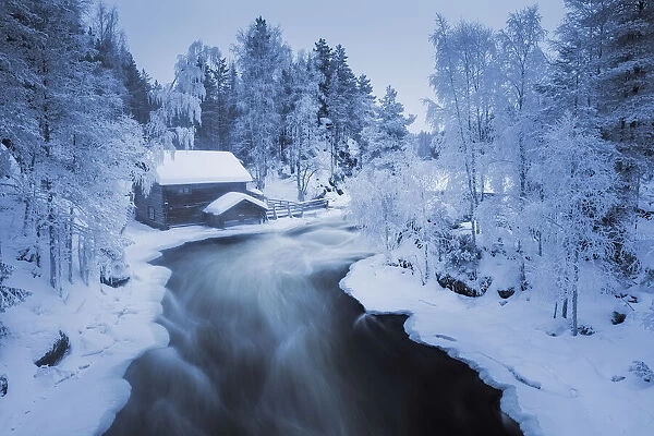 Myllykoski in winter, Kitka River, Kuusamo, Finland