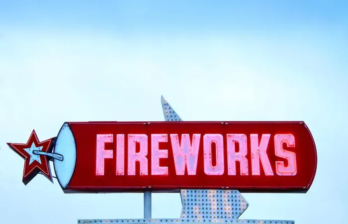 Framed Print : Myrtle Beach, Fireworks For Sale Sign, South Carolina