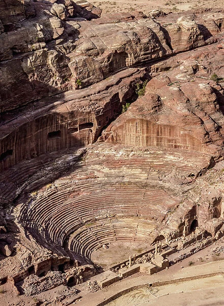 Nabatean Theatre, elevated view, Petra, Ma an Governorate, Jordan