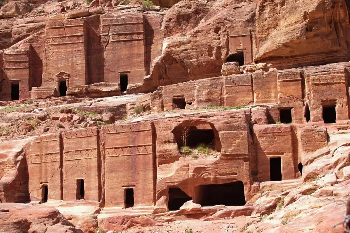 Framed Print : Nabatean Tombs inside the archaeological site of Petra, Jordan, Middle East. Recognized as a UNESCO World Heritage Site in 1985