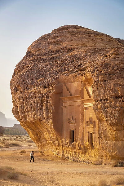 Nabatean tombs at Jabal Al Ahmar, Hegra (Mada'in Salih / Al-Hijr) archaeological site (UNESCO World Heritage Site), Al-Ula, Medina Province, Saudi Arabia