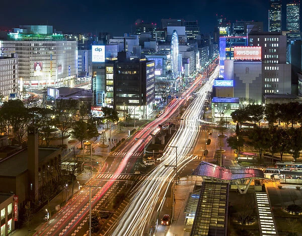 Nagoya downtown at night, Aichi prefecture, Japan