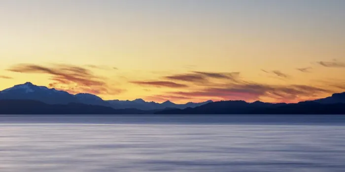 Framed Print : Nahuel Huapi Lake at dusk, San Carlos de Bariloche, Nahuel Huapi National Park, Rio