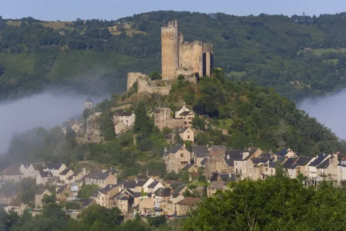 Framed Print : Najac village & casle, Aveyron, Midi-Pyrenees, France Framed Print : Najac village & casle, Aveyron, Midi-Pyrenees, France