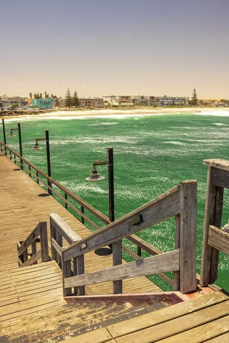 Framed Print : Namibia, a jetty on the ocean at Swakopmund tourist destination on a sunny day Framed Print : Namibia, a jetty on the ocean at Swakopmund tourist destination on a sunny day