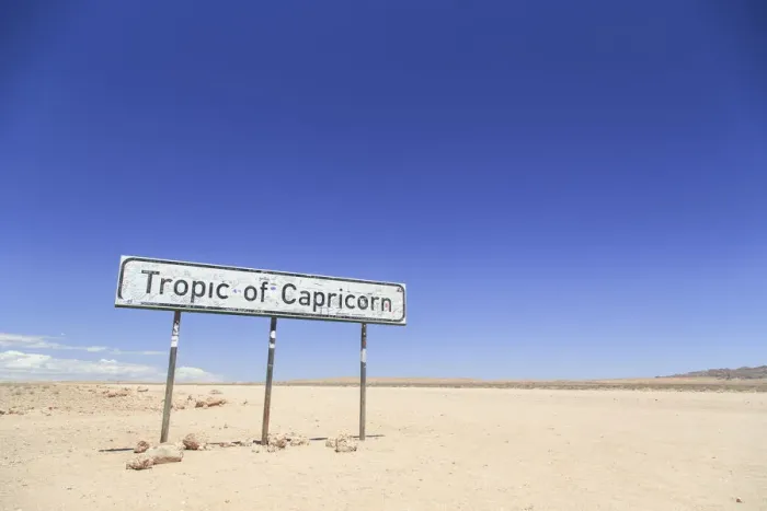 Framed Print : Namibia, Namib Desert, Tropic of Capricon mark