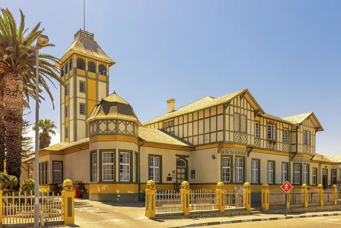 Framed Print : Namibia, Swakopmund, German-style Woermannhaus built in 1905 as the main offices of the Damara & Namaqua Trading Company and declared a national monument and restored in 1976 Framed Print : Namibia, Swakopmund, German-style Woermannhaus built in 1905 as the main offices of the Damara & Namaqua Trading Company and declared a national monument and restored in 1976