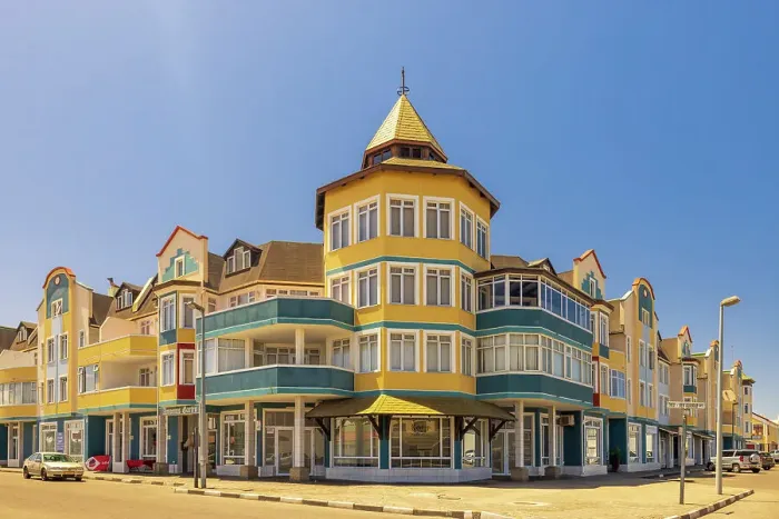 Framed Print : Namibia, Swakopmund, german architecture building Framed Print : Namibia, Swakopmund, german architecture building