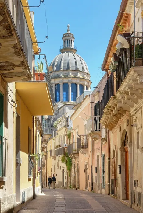 Framed Print : Narrow street leading to the Cathedral, Ragusa Ibla, Ragusa province, Sicily, Italy Framed Print : Narrow street leading to the Cathedral, Ragusa Ibla, Ragusa province, Sicily, Italy