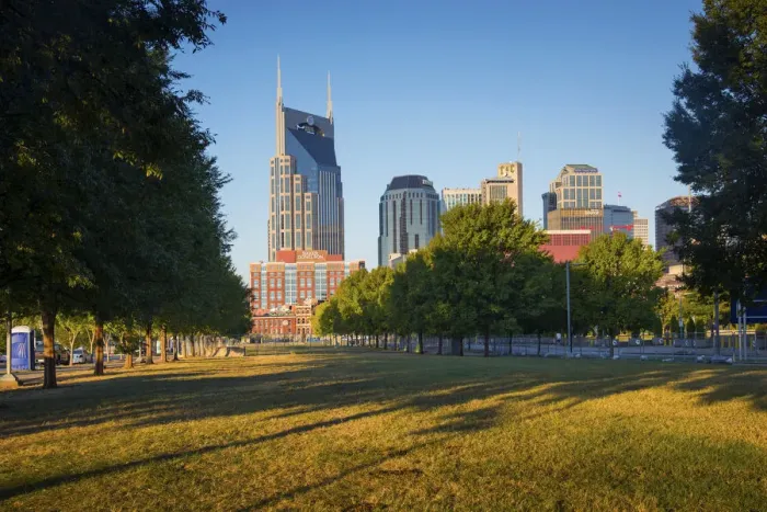 Framed Print : Nashville, Tennessee, Skyline, Riverfront Park Framed Print : Nashville, Tennessee, Skyline, Riverfront Park