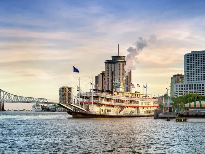 Framed Print : Natchez Steamboat at the Mississippi River and Boardwalk, sunset New Orleans, Louisiana, USA Framed Print : Natchez Steamboat at the Mississippi River and Boardwalk, sunset New Orleans, Louisiana, USA
