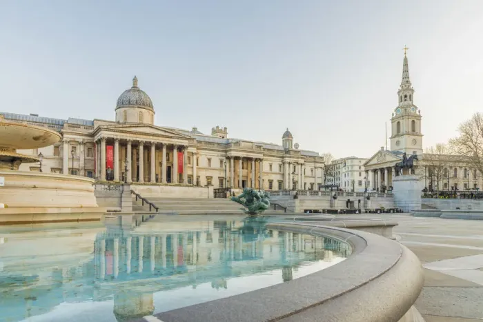 Framed Print : National Gallery and St Martins in the Field church, Trafalgar Square, London, England Framed Print : National Gallery and St Martins in the Field church, Trafalgar Square, London, England