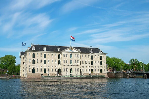 National Maritime Museum against sky near Amstel river, Community Marineterrein, Amsterdam, Netherlands