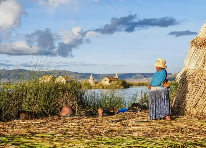Framed Print : Native Uro Lady, Uros Floating Islands, Lake Titicaca, Puno Region, Peru Framed Print : Native Uro Lady, Uros Floating Islands, Lake Titicaca, Puno Region, Peru