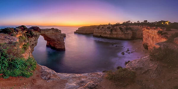 Natural Arch at Sunset, Praia Da Albandeira, Lagoa, Algarve, Portugal