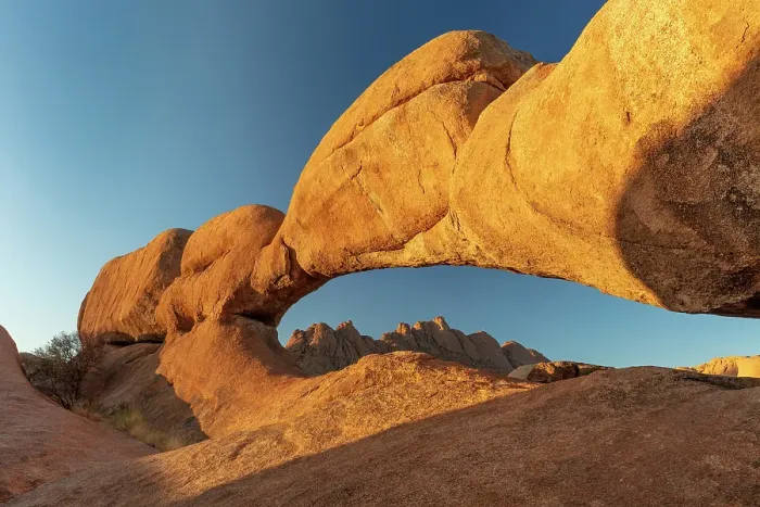 Framed Print : Natural granite arch, Spitzkoppe, Namib Desert, Namibia