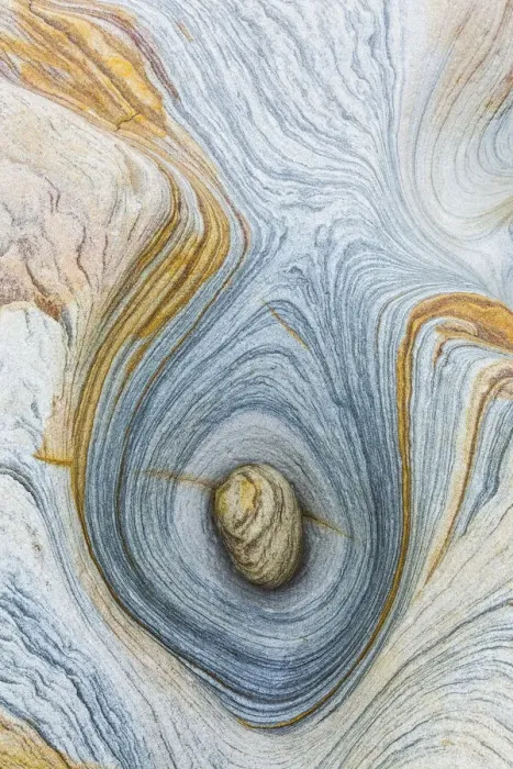 Framed Print : Natural Rock Pattern, Northumberland Coast, England