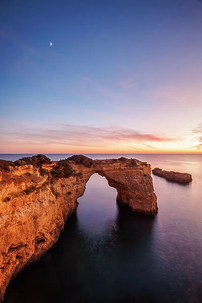 The natural Sea Arch of Praia da Albandeira, Algarve, Portugal