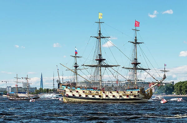 Navy Day celebrations on Neva River, Saint Petersburg, Russia
