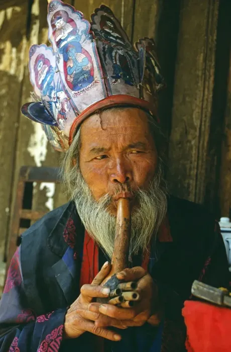 Framed Print : A Naxi Dongba Framed Print : A Naxi Dongba