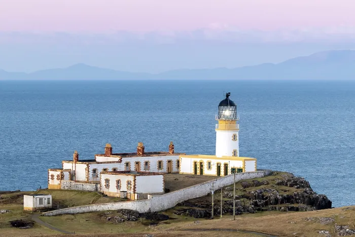 Framed Print : Neist Point Lighthouse at dawn, Neist Point, Duirnish Peninsula, Isle of Skye, Scotland, UK, February 2025