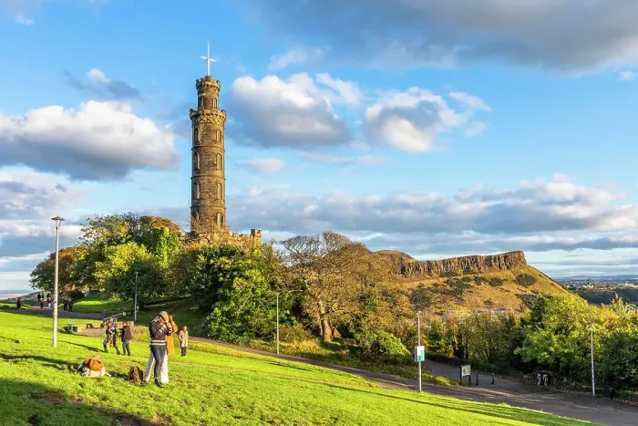 Framed Print : Nelson Monument at Carlton Hill, Edinburgh Old Town, City of Edinburgh, Scotland, UK