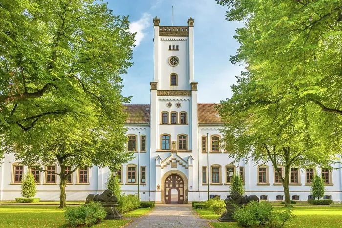 Framed Print : Neo-Gothic castle, Aurich, East Frisia, Lower Saxony, Germany Framed Print : Neo-Gothic castle, Aurich, East Frisia, Lower Saxony, Germany